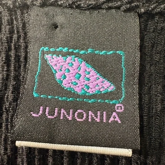 Junonia Black Textured Crinkle Blouse with Embroidered Elbow Length Sleeves. 4X - Picture 5 of 14